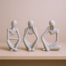 Escultura Decorativa O Pensador Estatueta 3 Peças - Decoração para Sala