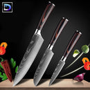 Nebula - Jogo de Facas Profissional Japonês - Acabamento Aço Damasco