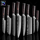 Nebula - Jogo de Facas Profissional Japonês - Acabamento Aço Damasco