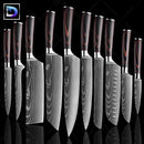 Nebula - Jogo de Facas Profissional Japonês - Acabamento Aço Damasco