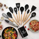 Kit Chef Prime  de Silicone com Cabo de Madeira