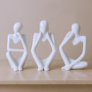 Escultura Decorativa O Pensador Estatueta 3 Peças - Decoração para Sala