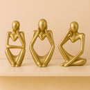Escultura Decorativa O Pensador Estatueta 3 Peças - Decoração para Sala