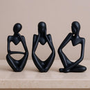 Escultura Decorativa O Pensador Estatueta 3 Peças - Decoração para Sala