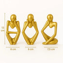 Escultura Decorativa O Pensador Estatueta 3 Peças - Decoração para Sala