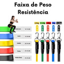 Extensores Elásticos + Mini Bands + Puxadores para Treinos