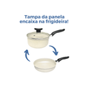 Conjunto de Panelas Antiaderente Premium com Teflon e Tampas de Vidro