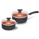 Conjunto de Panelas Antiaderente Premium com Teflon e Tampas de Vidro